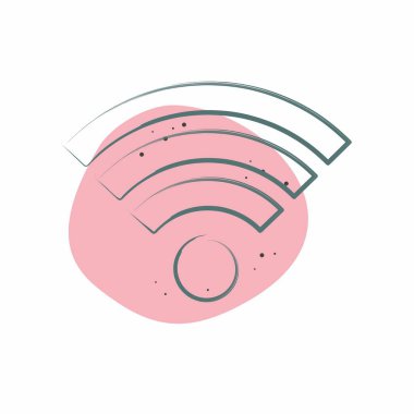 Icon Wiifi. İndirme sembolüyle ilgili. Renkli Leke Biçimi. dizayn edilebilir