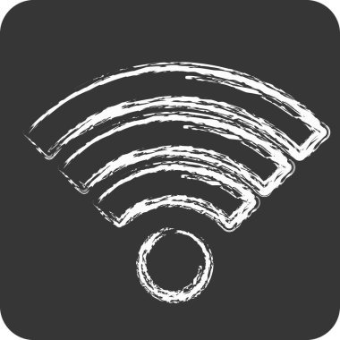 Icon Wiifi. İndirme sembolüyle ilgili. Tebeşir stili. dizayn edilebilir