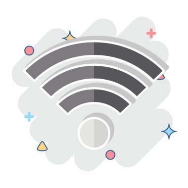 Icon Wiifi. İndirme sembolüyle ilgili. Çizgi roman. dizayn edilebilir