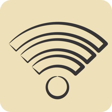 Icon Wiifi. İndirme sembolüyle ilgili. El çizimi tarzı. dizayn edilebilir