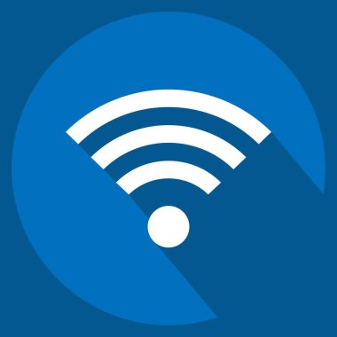 Icon Wiifi. İndirme sembolüyle ilgili. Uzun gölge tarzı. dizayn edilebilir