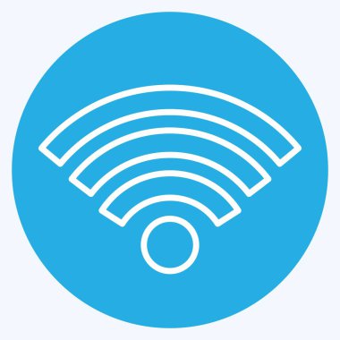 Icon Wiifi. Wifi sembolüyle ilgili. Mavi gözlü. dizayn edilebilir