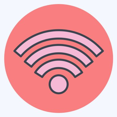 Icon Wiifi. Wifi sembolüyle ilgili. renk arkadaşı stili. dizayn edilebilir