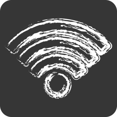 Icon Wiifi. Wifi sembolüyle ilgili. Tebeşir stili. dizayn edilebilir