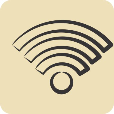 Icon Wiifi. Wifi sembolüyle ilgili. El çizimi tarzı. dizayn edilebilir