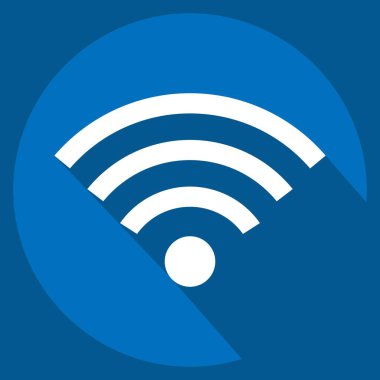 Icon Wiifi. Wifi sembolüyle ilgili. Uzun gölge tarzı. dizayn edilebilir