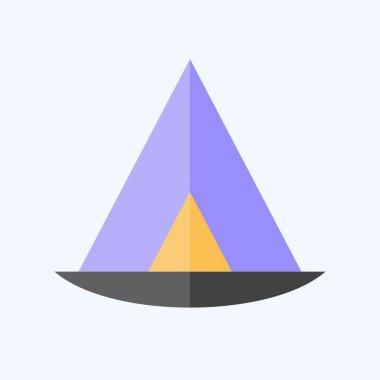 Icon Wigwam. House sembolüyle ilgili. Düz stil. dizayn edilebilir