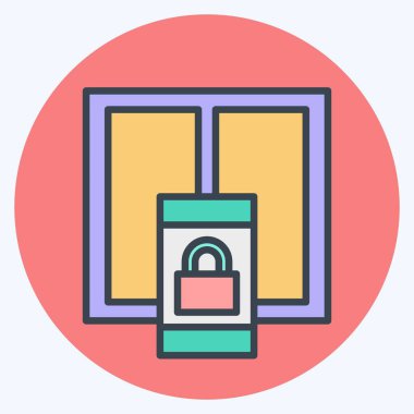 Simge Pencere Kilidi. İç Güvenlik sembolüyle ilgili. renk eşi biçimi