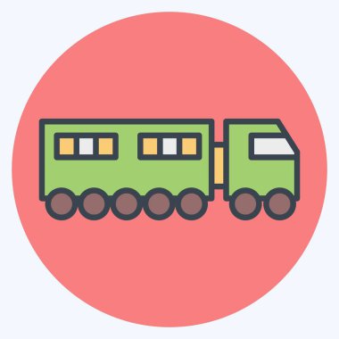 Simge sileceği. Ulaşım sembolüyle ilgili. renk arkadaşı stili. dizayn edilebilir