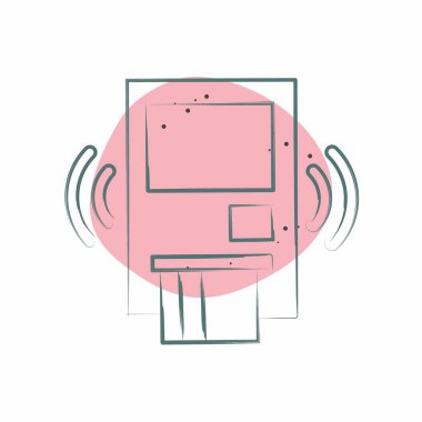 Simgesel Kablosuz Güvenlik Sistemi. İç Güvenlik sembolüyle ilgili. Renkli Leke Biçimi