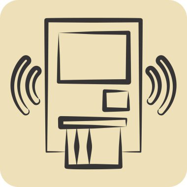 Simgesel Kablosuz Güvenlik Sistemi. İç Güvenlik sembolüyle ilgili. el çizimi biçim