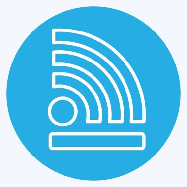 Simge kablosuz. Wifi sembolüyle ilgili. Mavi gözlü. dizayn edilebilir