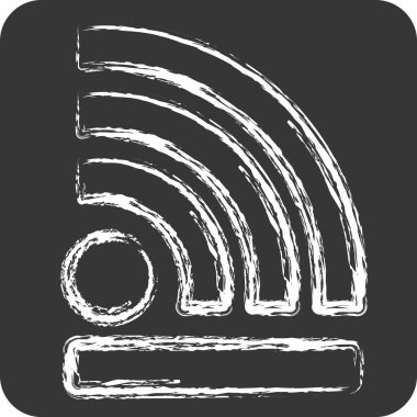 Simge kablosuz. Wifi sembolüyle ilgili. Tebeşir stili. dizayn edilebilir