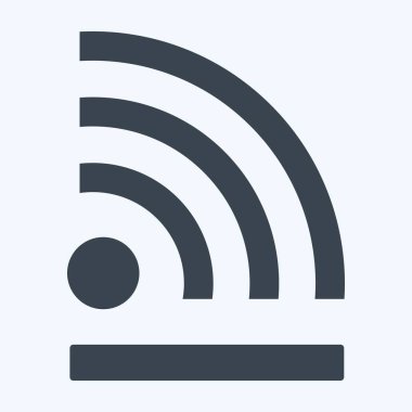 Simge kablosuz. Wifi sembolüyle ilgili. Kabartma tarzı. dizayn edilebilir