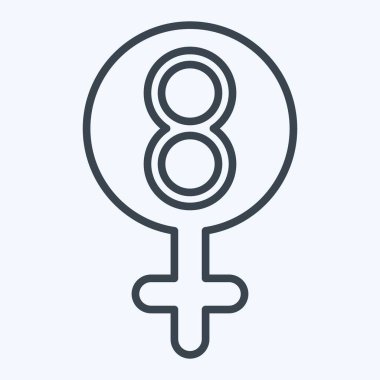 İkon Kadınlar Günü. Feminizm sembolüyle ilgili. Sıra tarzı. dizayn edilebilir