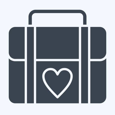 Simge Kadın Valizi. Feminizm sembolüyle ilgili. Kabartma tarzı. dizayn edilebilir