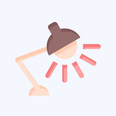 Simge Çalışma Lambası. Işık sembolüyle ilgili. Düz stil. dizayn edilebilir