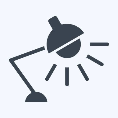 Simge Çalışma Lambası. Işık sembolüyle ilgili. Kabartma tarzı. dizayn edilebilir