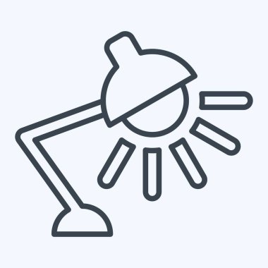 Simge Çalışma Lambası. Işık sembolüyle ilgili. Sıra tarzı. dizayn edilebilir