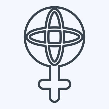 İkon Dünyası Feminizmi. Feminizm sembolüyle ilgili. Sıra tarzı. dizayn edilebilir