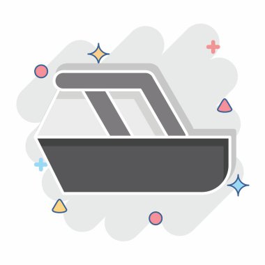 Simge Yatağı. Ulaşım sembolüyle ilgili. Çizgi roman. dizayn edilebilir