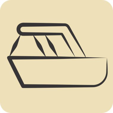 Simge Yatağı. Ulaşım sembolüyle ilgili. El çizimi tarzı. dizayn edilebilir