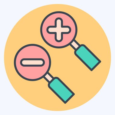 Simge Yakınlaştırma Alanı. Konum sembolüyle ilgili. renk arkadaşı stili. dizayn edilebilir