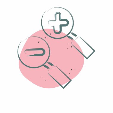 Simge Yakınlaştırma Alanı. Konum sembolüyle ilgili. Renkli Leke Biçimi. dizayn edilebilir