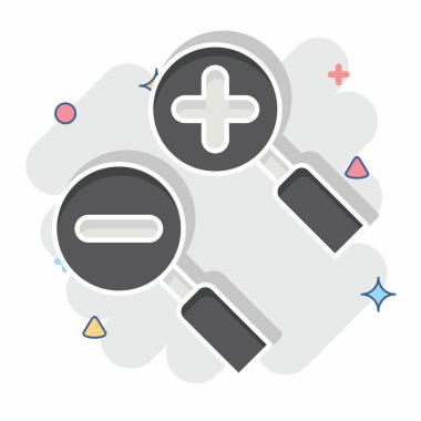 Simge Yakınlaştırma Alanı. Konum sembolüyle ilgili. Çizgi roman. dizayn edilebilir