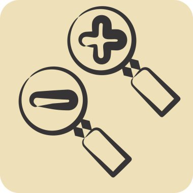 Simge Yakınlaştırma Alanı. Konum sembolüyle ilgili. El çizimi tarzı. dizayn edilebilir