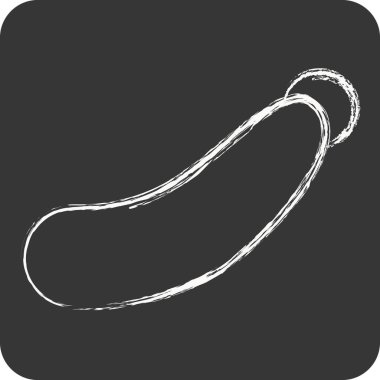 İkon kabağı. Meyve ve Sebze Sembolü ile ilgili. Tebeşir stili. düzenlenebilir