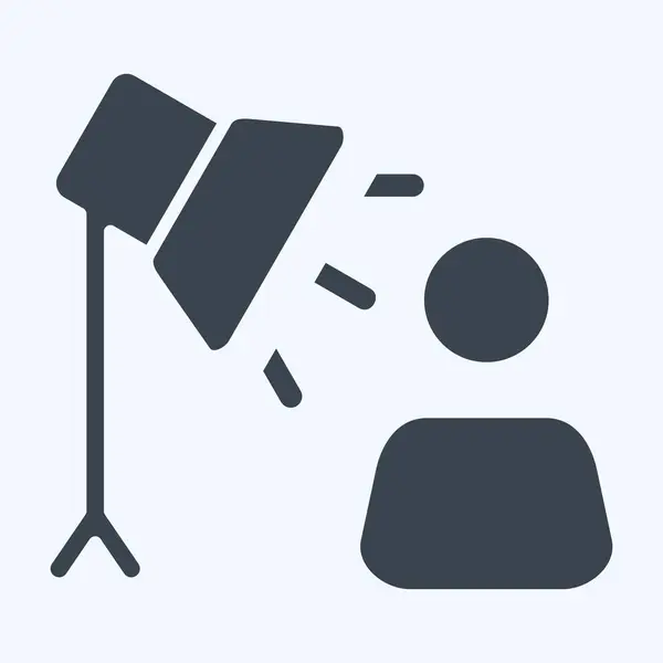 Simge Spotlight. Işık sembolüyle ilgili. Kabartma tarzı. dizayn edilebilir