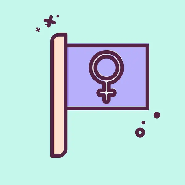 Simge Kadın Bayrağı. Feminizm sembolüyle ilgili. MBE tarzı. dizayn edilebilir
