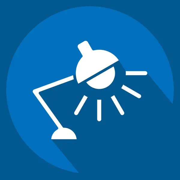 Simge Çalışma Lambası. Işık sembolüyle ilgili. Uzun gölge tarzı. dizayn edilebilir