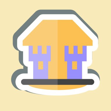 Çıkartmalı Bungalov. House sembolüyle ilgili. dizayn edilebilir