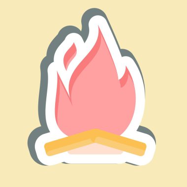 Çıkartma Kamp Ateşi. Işık sembolüyle ilgili. dizayn edilebilir