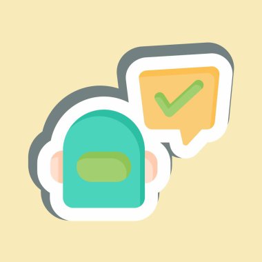 Çıkartmalı Chatbot. Konuşma sembolüyle ilgili. dizayn edilebilir