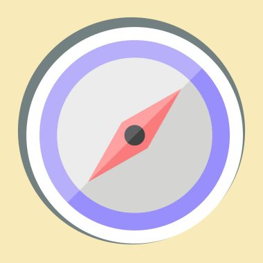 Etiket pusulası. Konum sembolüyle ilgili. dizayn edilebilir