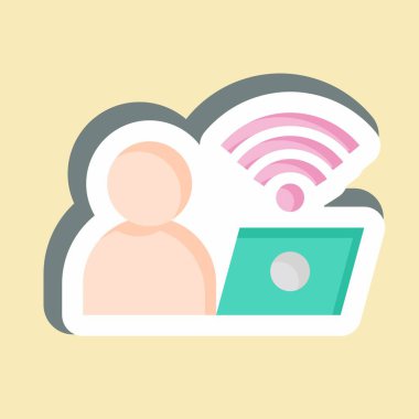 Çıkartma Bağlantısı. Wifi sembolüyle ilgili. dizayn edilebilir