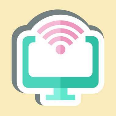 Etiket Bilgisayarı. Wifi sembolüyle ilgili. dizayn edilebilir