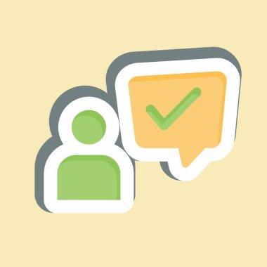 Çıkartma Müşteri Deneyimi. Konuşma sembolüyle ilgili. dizayn edilebilir