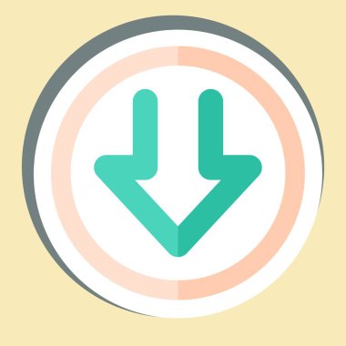 Çıkartma İndirme İşlemi. İndirme sembolüyle ilgili. dizayn edilebilir