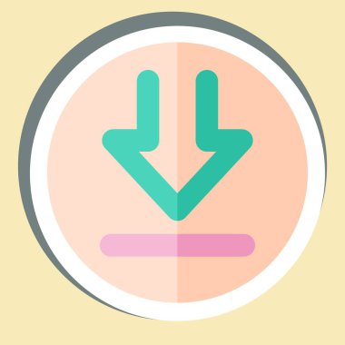 Çıkartma İndirme. İndirme sembolüyle ilgili. dizayn edilebilir