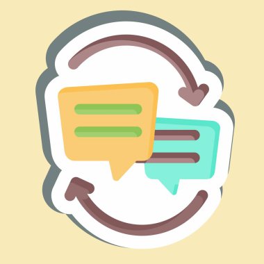 Çıkartma Fikir alışverişi. Konuşma sembolüyle ilgili. dizayn edilebilir