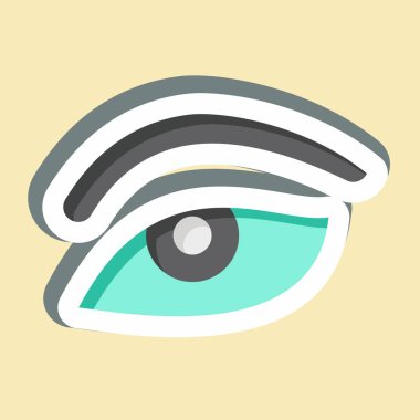 Çıkartma Göz Bölgesi. Kozmetoloji sembolüyle ilgili. dizayn edilebilir