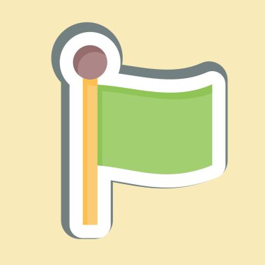 Etiket Bayrağı. Konum sembolüyle ilgili. dizayn edilebilir