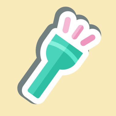 Flasglight etiketi. Işık sembolüyle ilgili. dizayn edilebilir