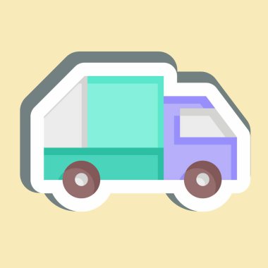 Çıkartma Çöp Kamyonu. Ulaşım sembolüyle ilgili. dizayn edilebilir