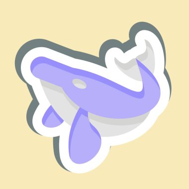 Çıkartmalı Kambur Balina. Hawaii sembolüyle ilgili. dizayn edilebilir