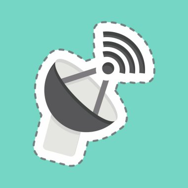 Etiket çizgisi Anten 'i kesti. Wifi sembolüyle ilgili. dizayn edilebilir